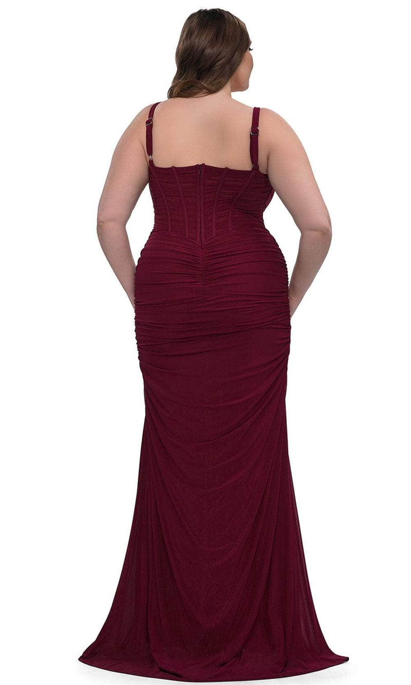 La Femme 32402 Net Jersey Ruching Evening Dress