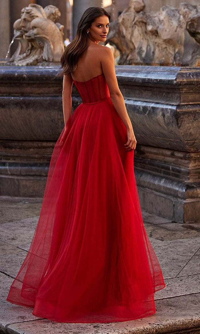 La Femme 32424 Sweetheart Satin Corset Prom Gown