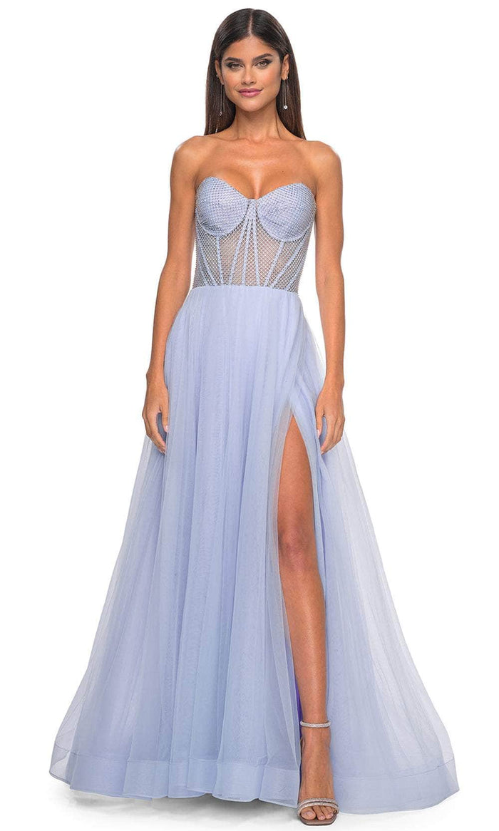 La Femme 32445 Strapless Net Bodice Prom Dress