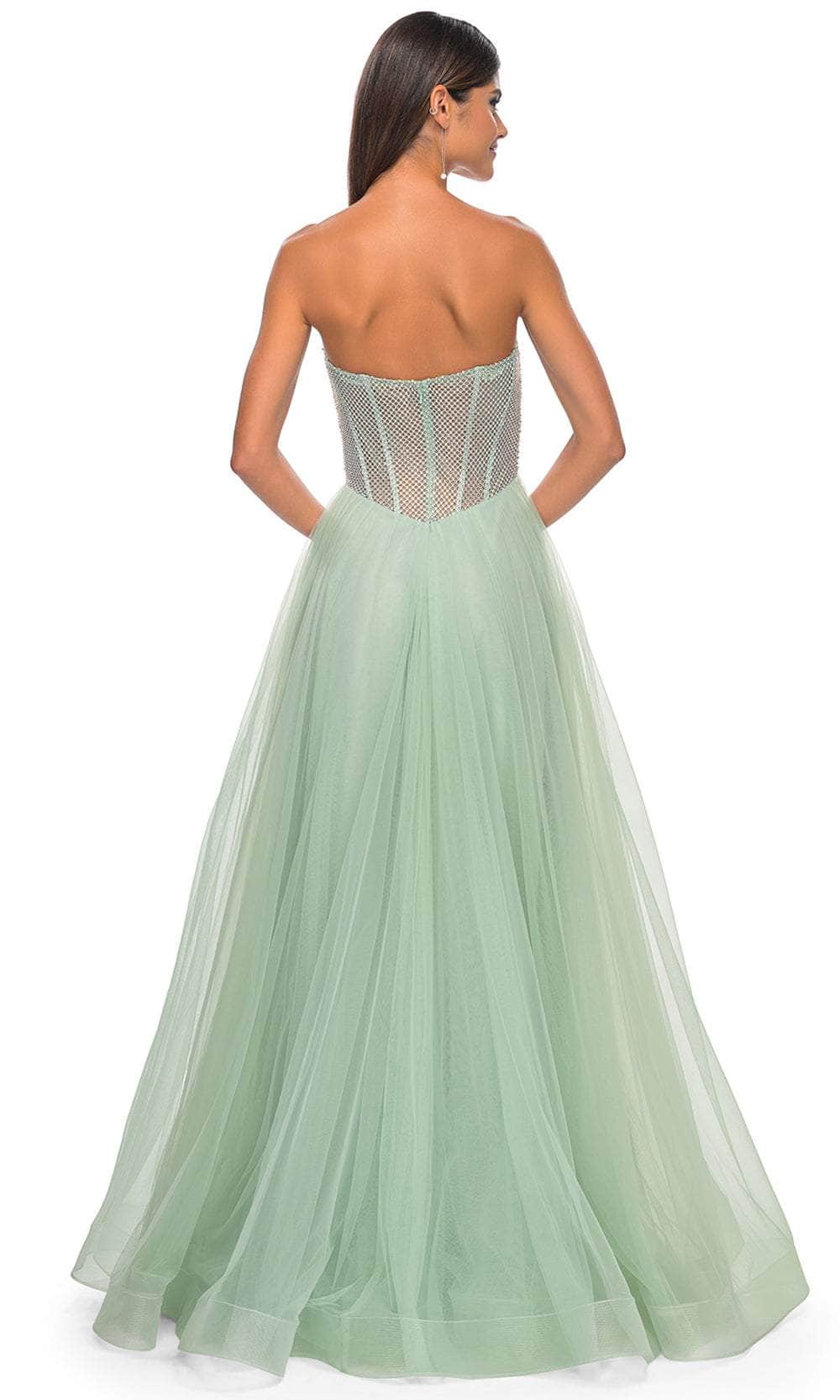 La Femme 32445 Strapless Net Bodice Prom Dress