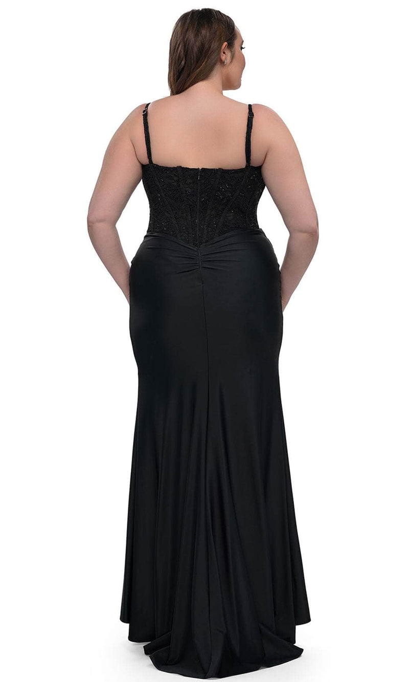 La Femme 32449 Illusion Lace Corset Gown