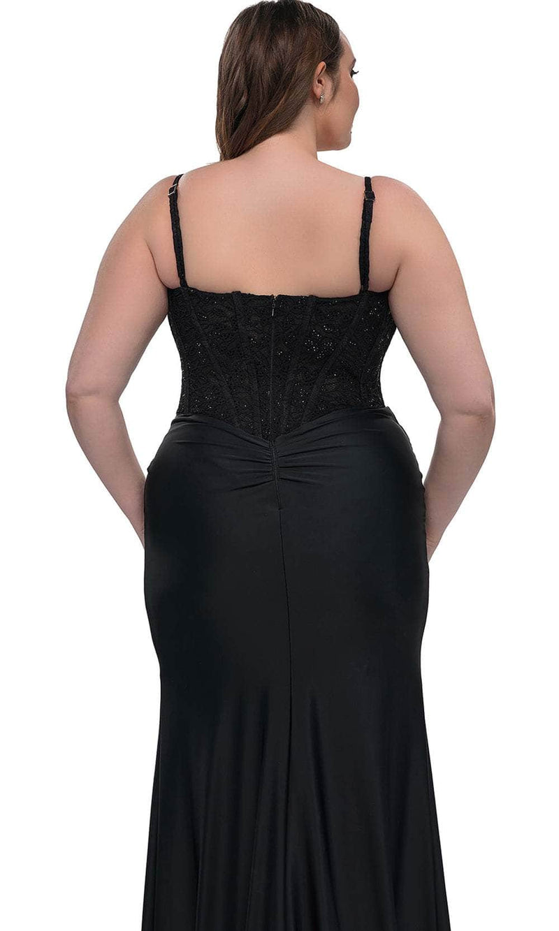 La Femme 32449 Illusion Lace Corset Gown