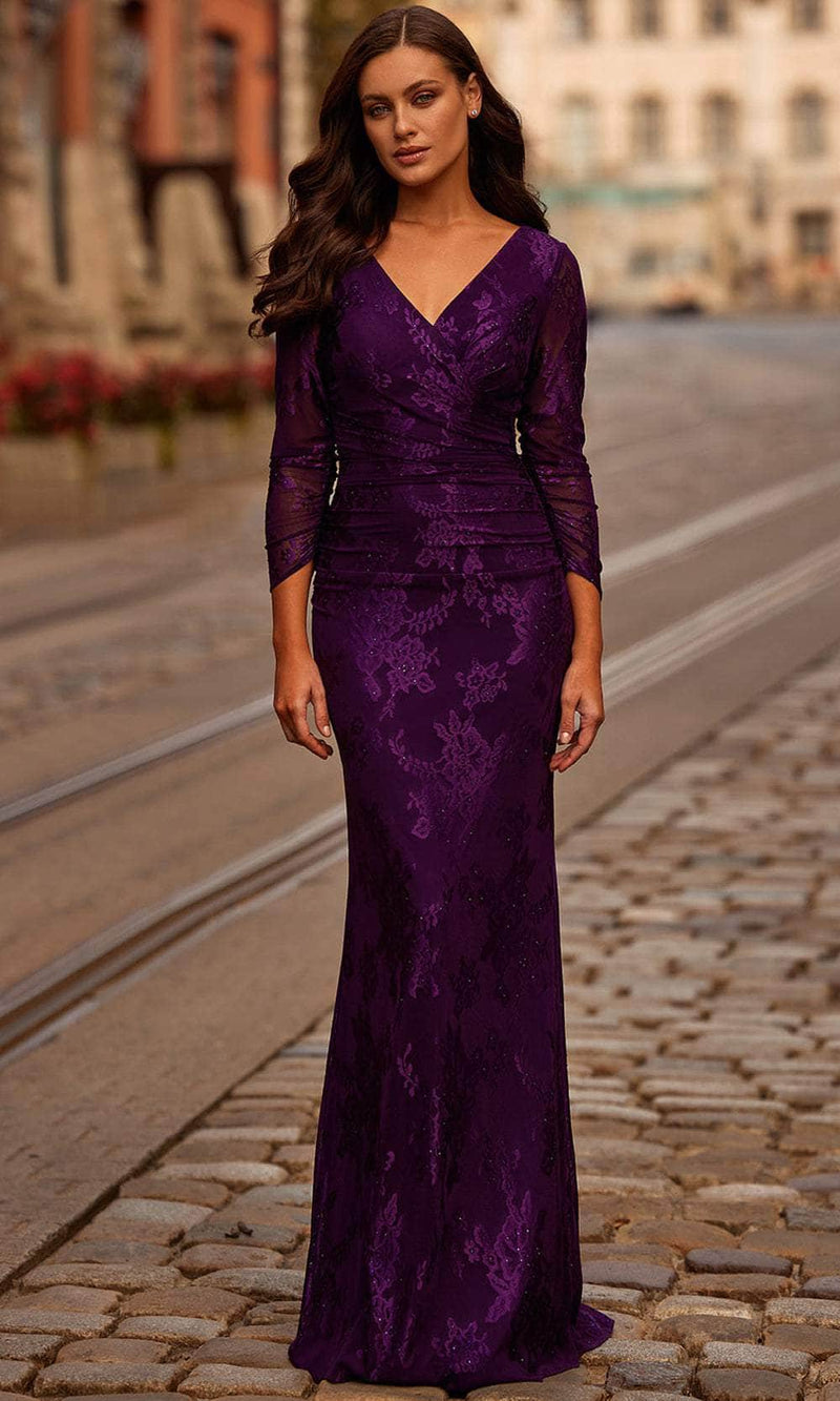 La Femme 32491 Lace Bodice Evening Gown