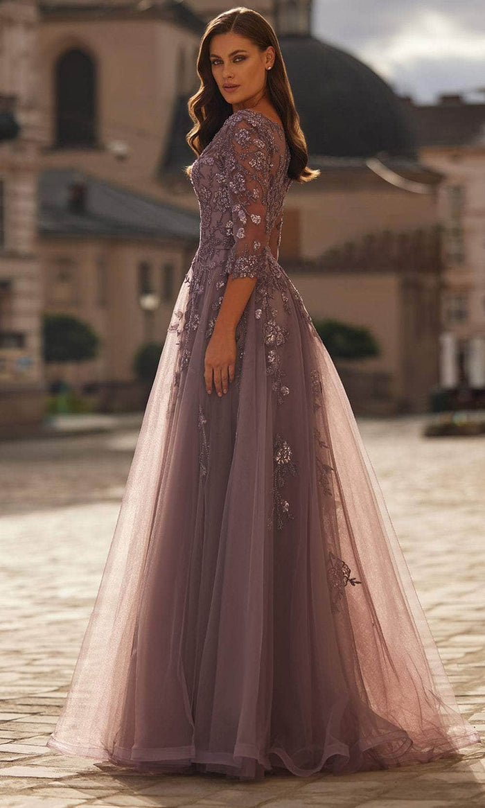 La Femme 32538 Ruffle Sleeve Evening Gown