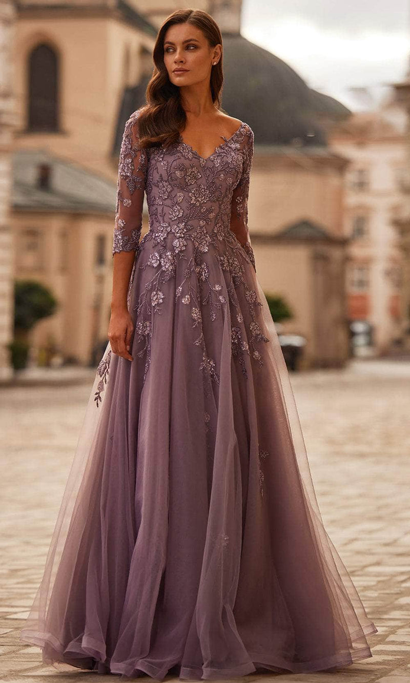 La Femme 32538 Ruffle Sleeve Evening Gown