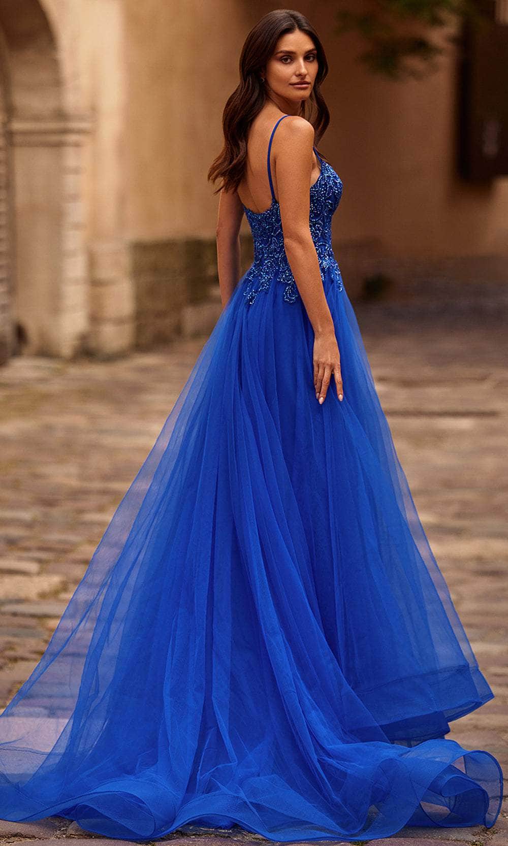 La Femme 32646 Lace Applique Sleeveless Prom Gown