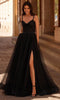 La Femme 32656 Rhinestone Tulle Sleeveless Prom Gown