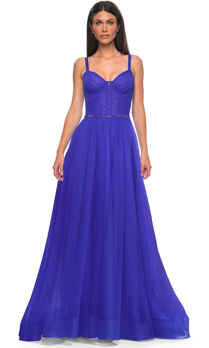 La Femme 32656 Rhinestone Tulle Sleeveless Prom Gown