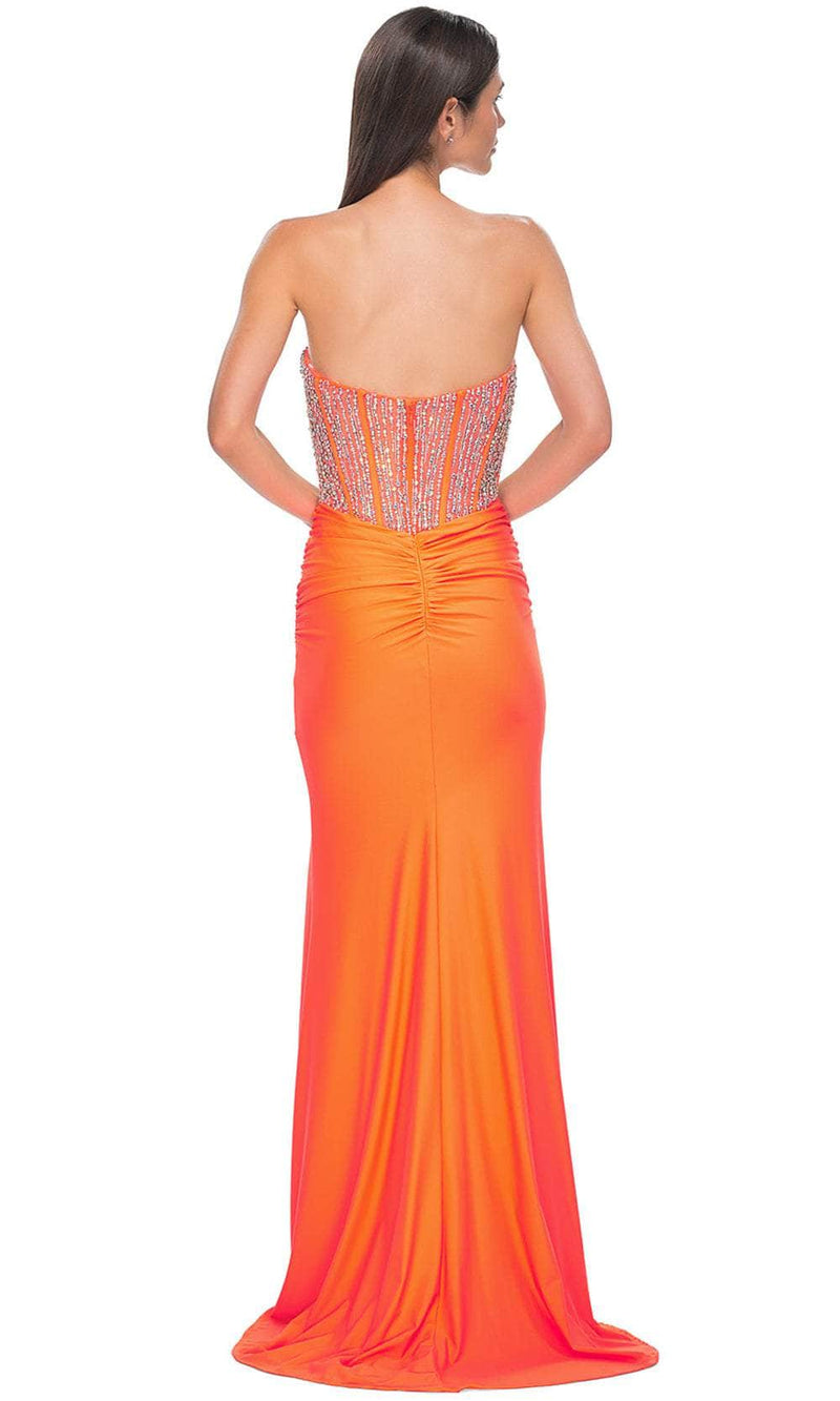 La Femme 32669 Strapless Rhinestone Embellished Prom Gown