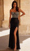 La Femme 32669 Strapless Rhinestone Embellished Prom Gown