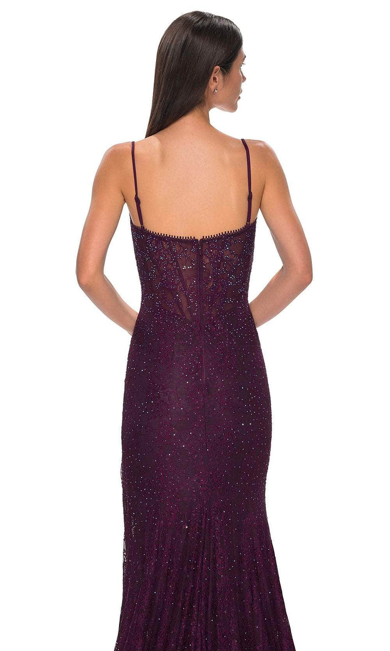 La Femme 32671 Lace Rhinestone Detail Prom Gown