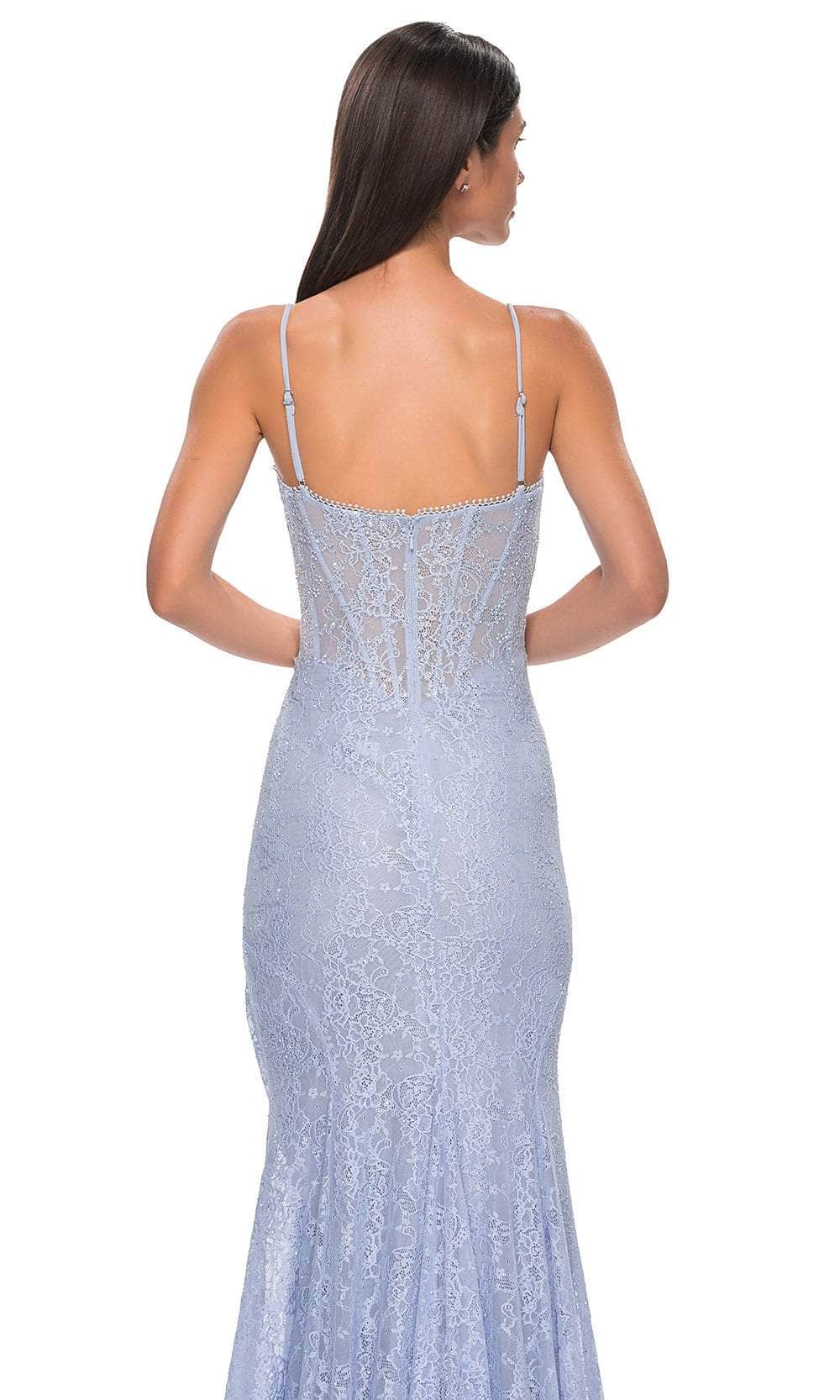 La Femme 32671 Lace Rhinestone Detail Prom Gown