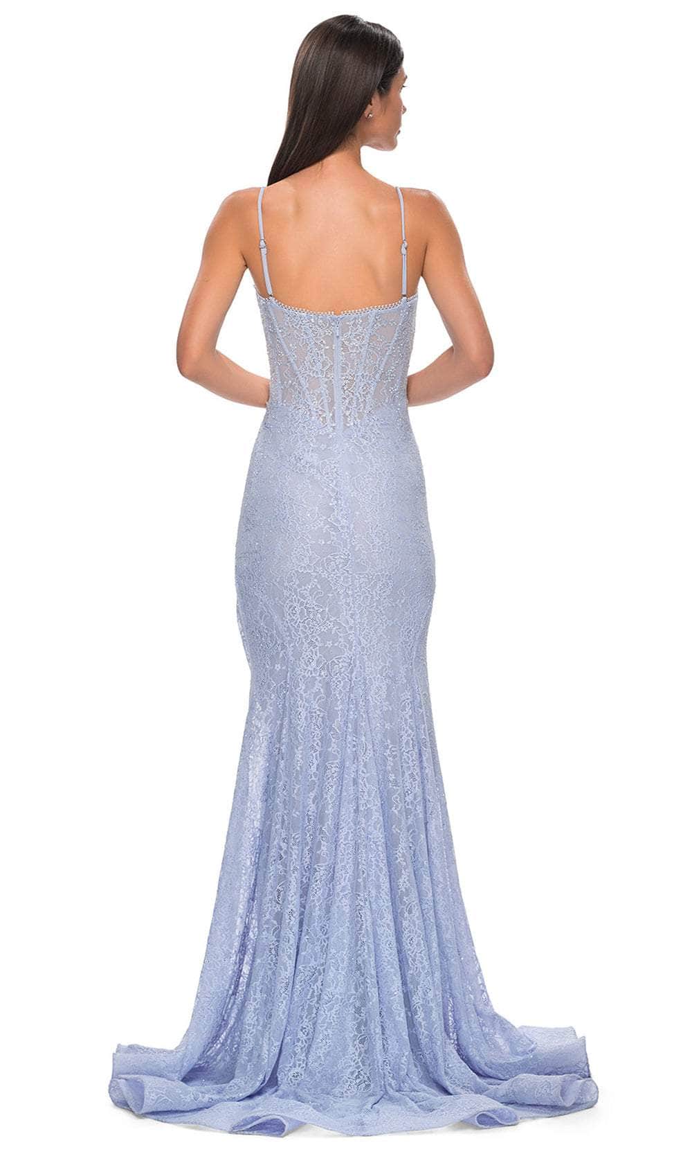 La Femme 32671 Lace Rhinestone Detail Prom Gown