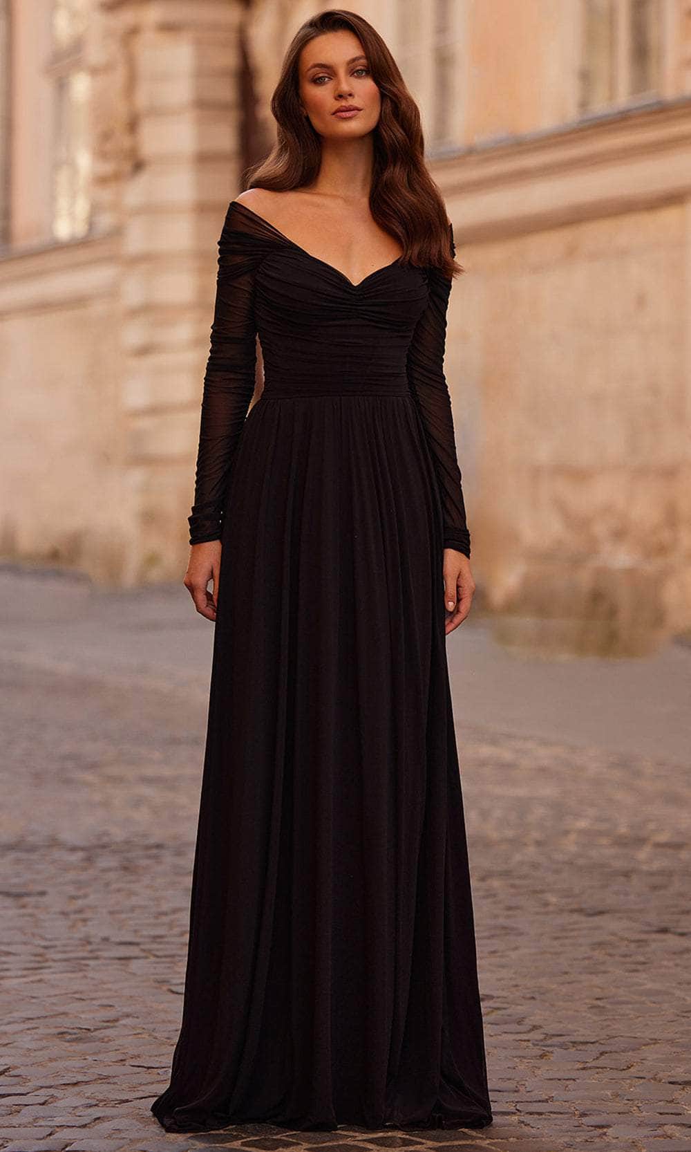 La Femme 32722 Off Shoulder Sweetheart Evening Gown