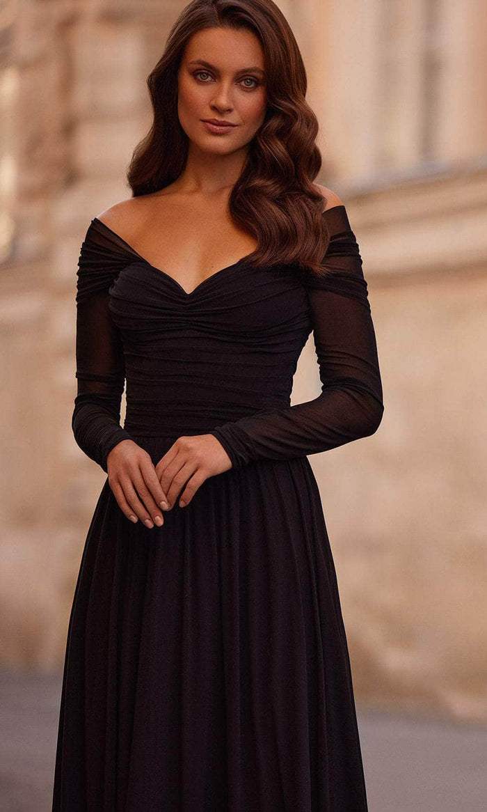 La Femme 32722 Off Shoulder Sweetheart Evening Gown