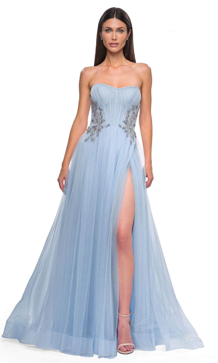 La Femme 32767 Strapless Tulle Prom Gown