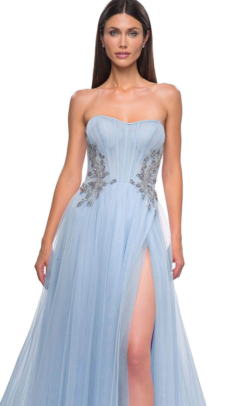 La Femme 32767 Strapless Tulle Prom Gown