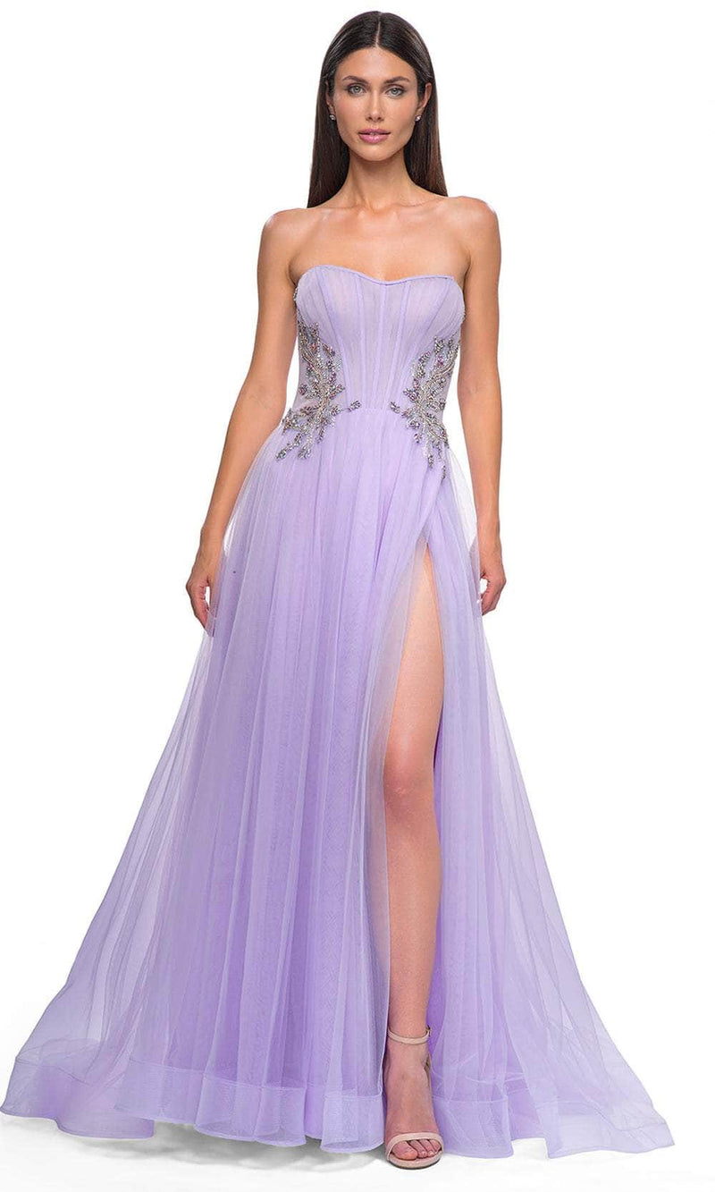 La Femme 32767 Strapless Tulle Prom Gown