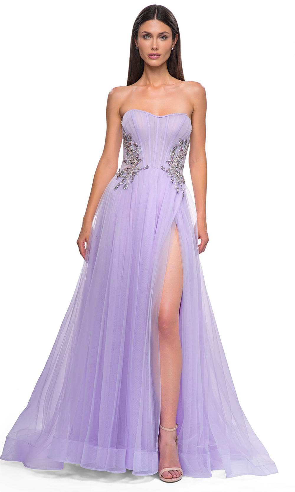 La Femme 32767 Strapless Tulle Prom Gown
