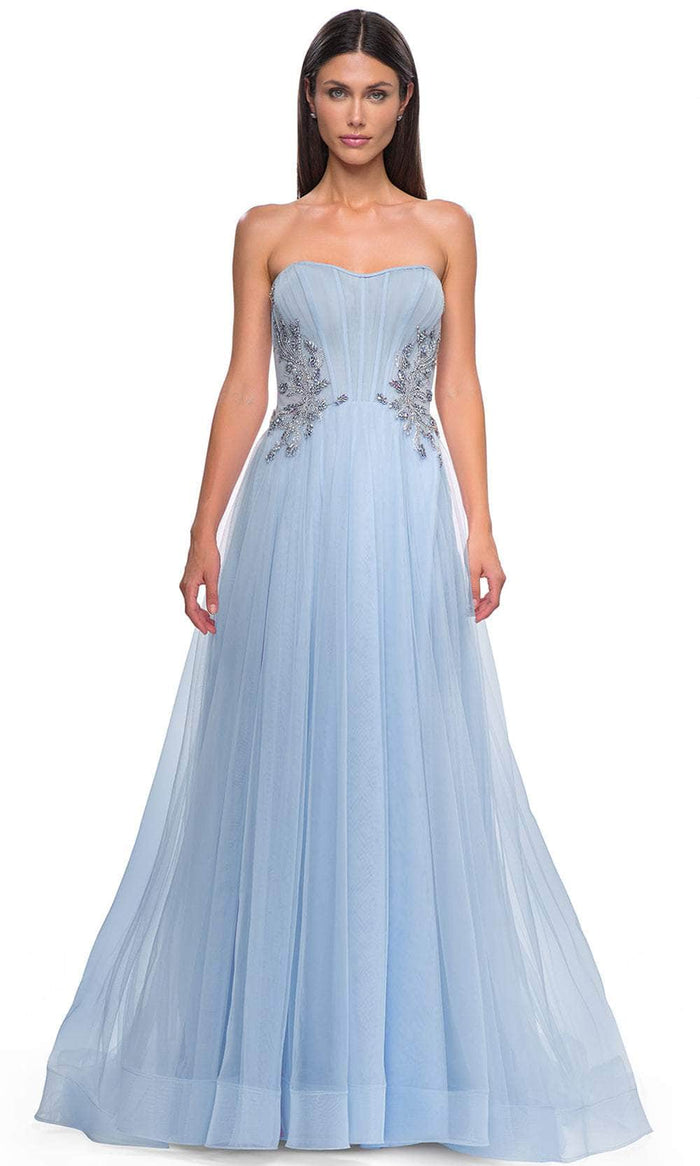 La Femme 32767 Strapless Tulle Prom Gown