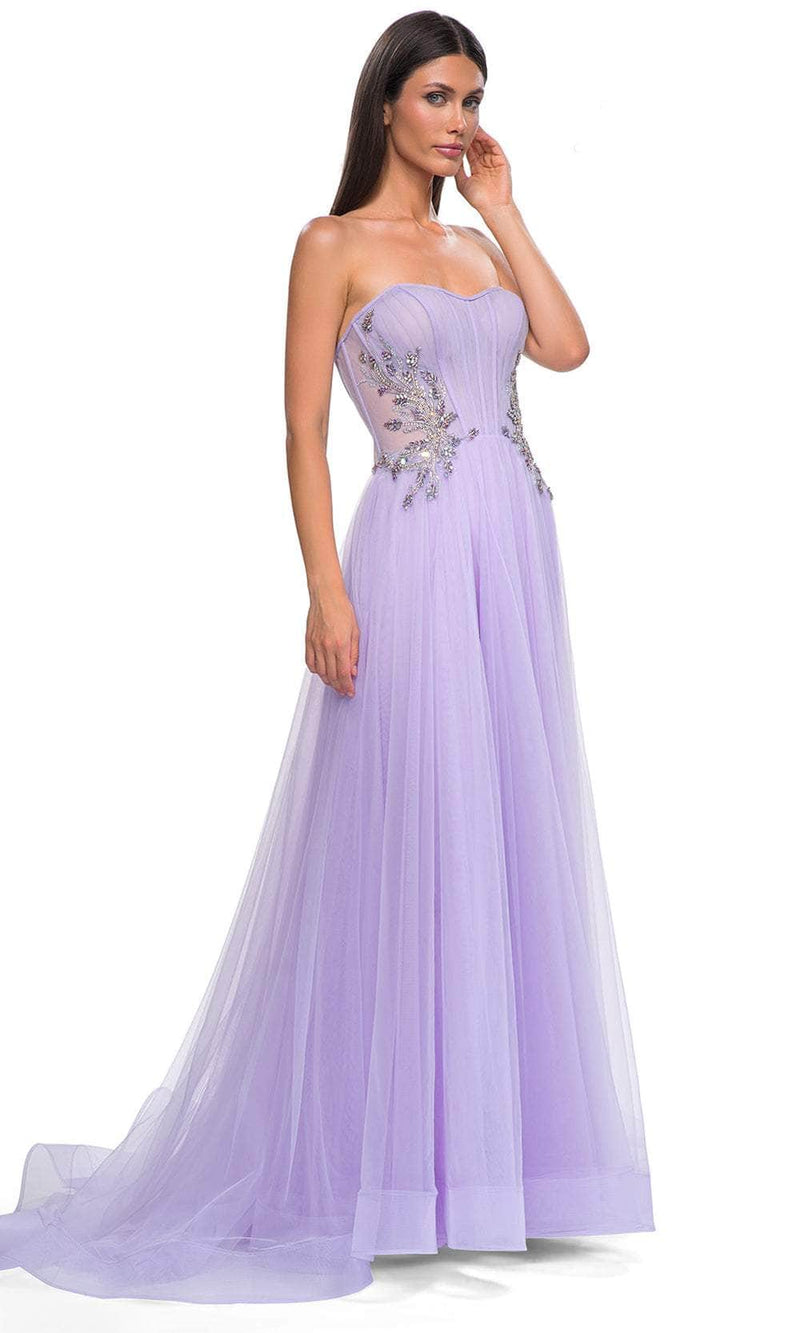 La Femme 32767 Strapless Tulle Prom Gown