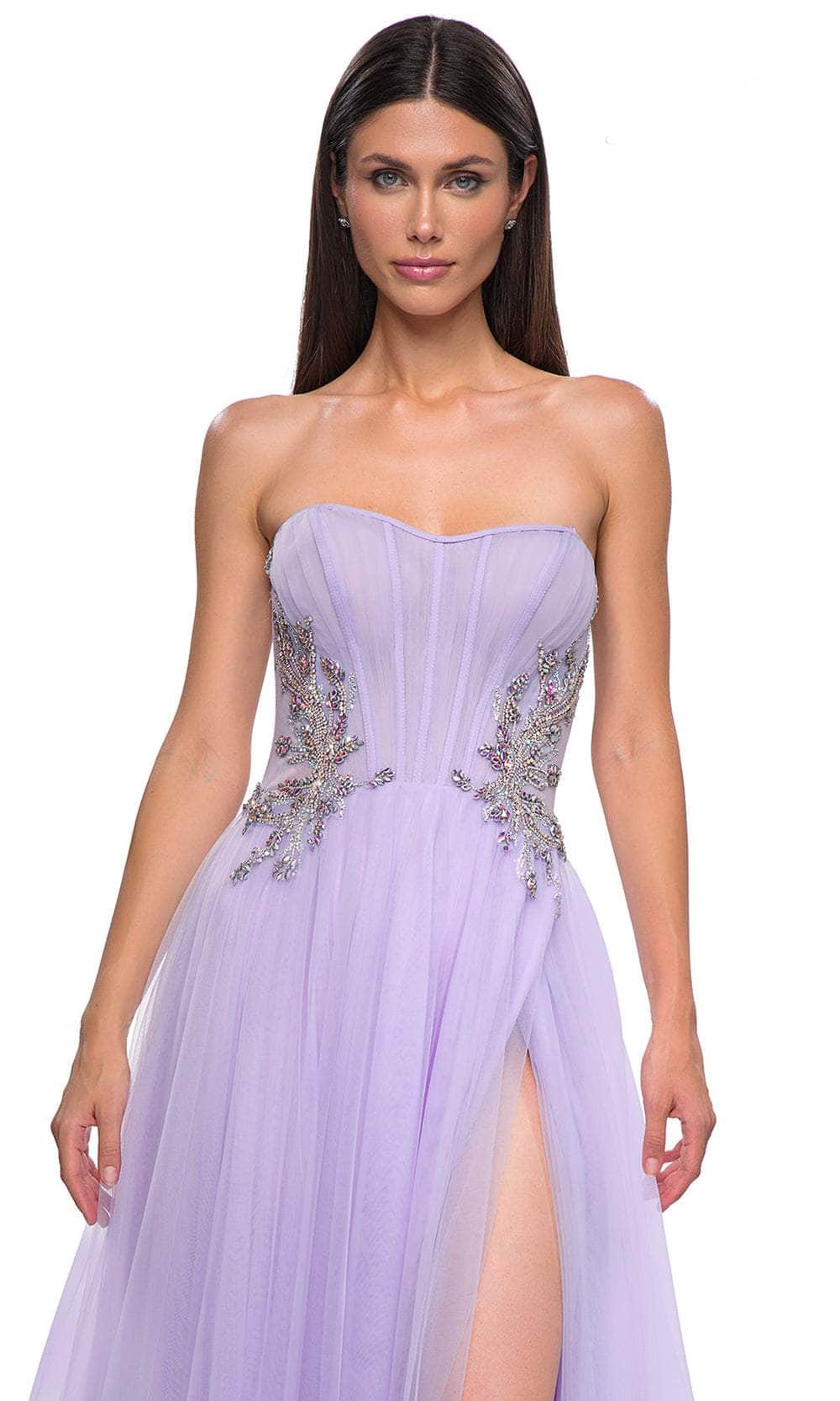 La Femme 32767 Strapless Tulle Prom Gown