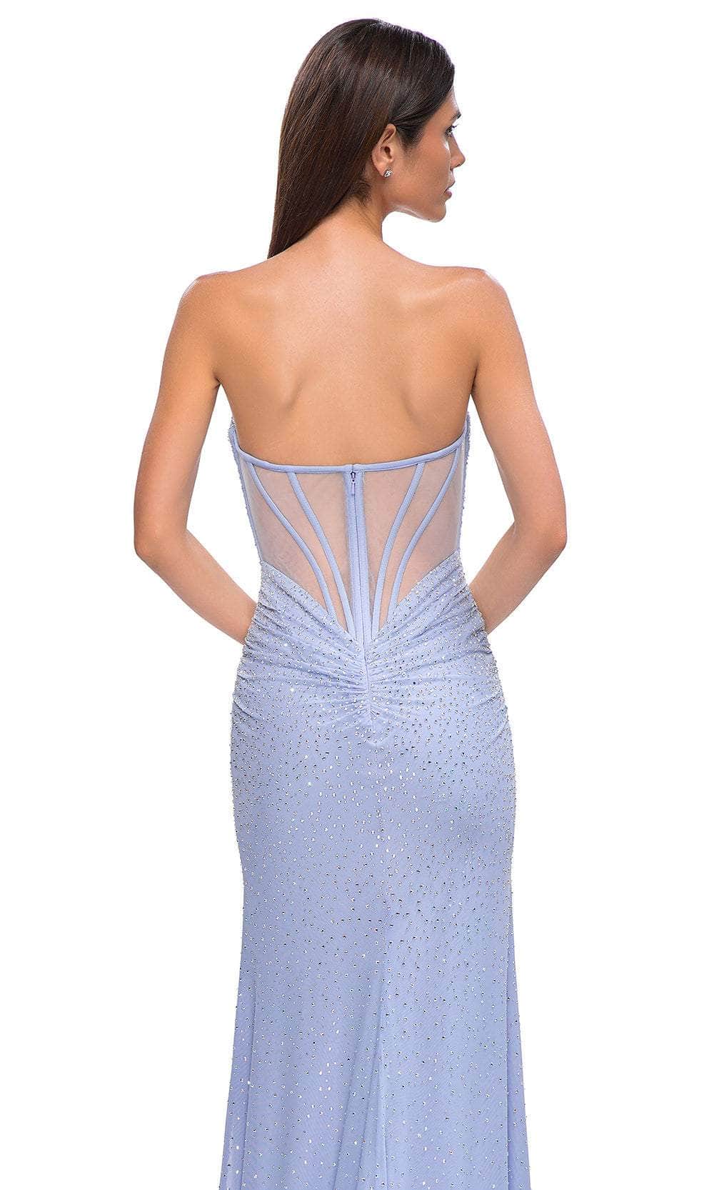 La Femme 32774 Net Jersey Sheer Illusion Back Prom Gown