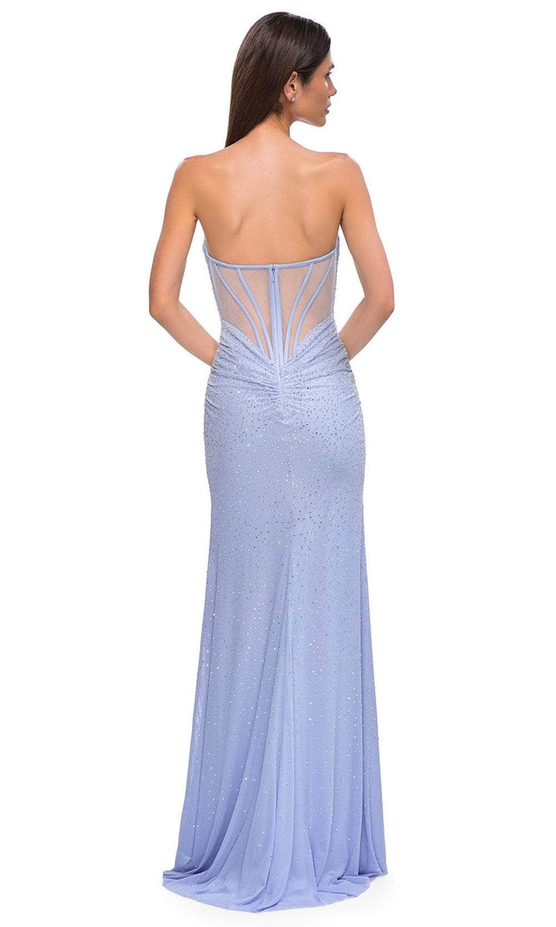La Femme 32774 Net Jersey Sheer Illusion Back Prom Gown