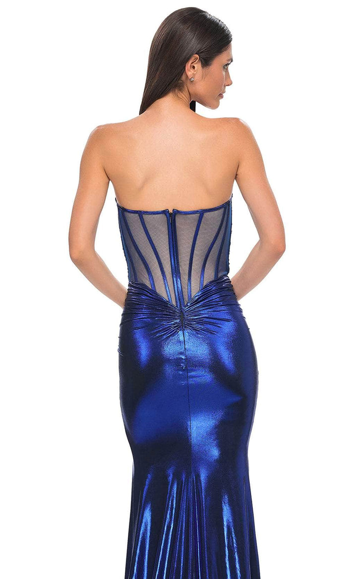 La Femme 32806 Sweetheart Neckline Metallic Jersey Prom Gown