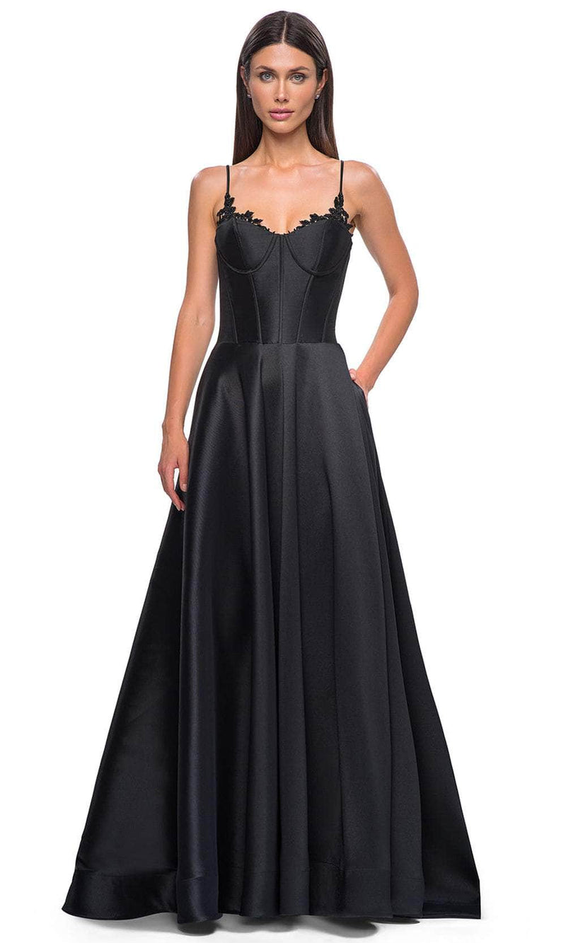 La Femme 32878 Sleeveless Mikado A-Line Prom Gown