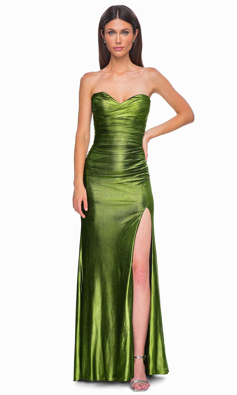 La Femme 32946 Crisscross Strapless Prom Gown