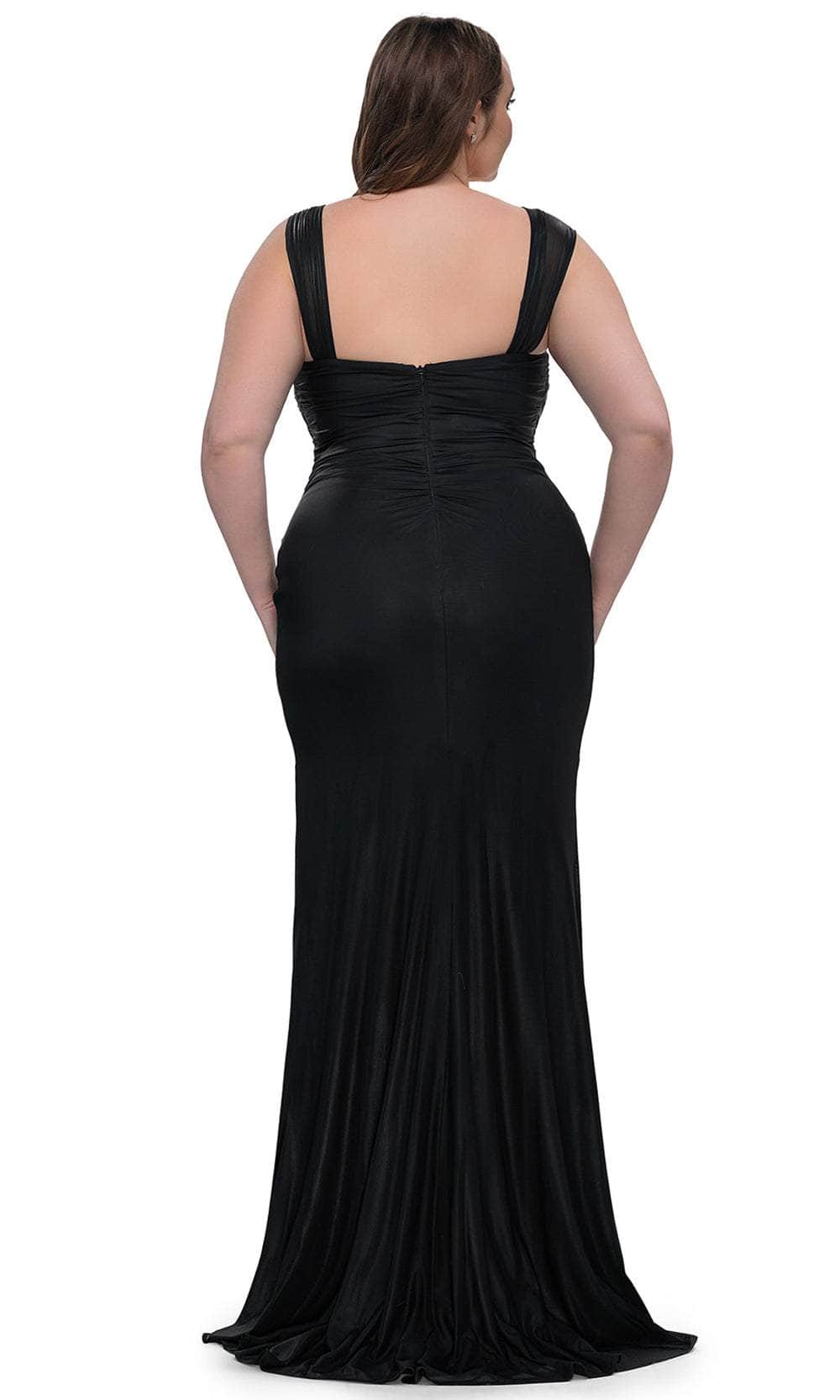 La Femme 32991 Metallic Net Jersey Evening Gown