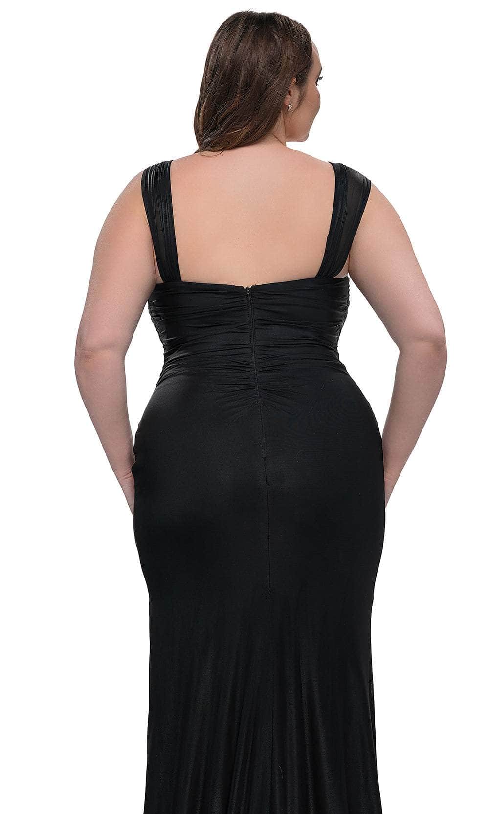 La Femme 32991 Metallic Net Jersey Evening Gown