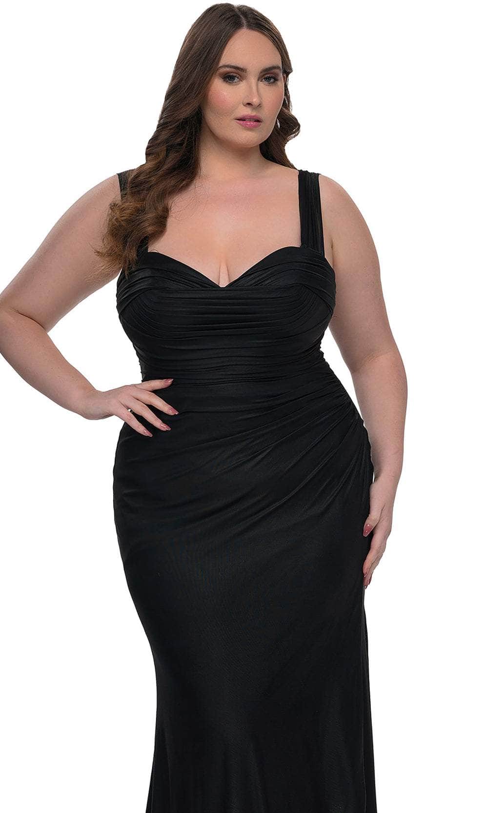 La Femme 32991 Metallic Net Jersey Evening Gown