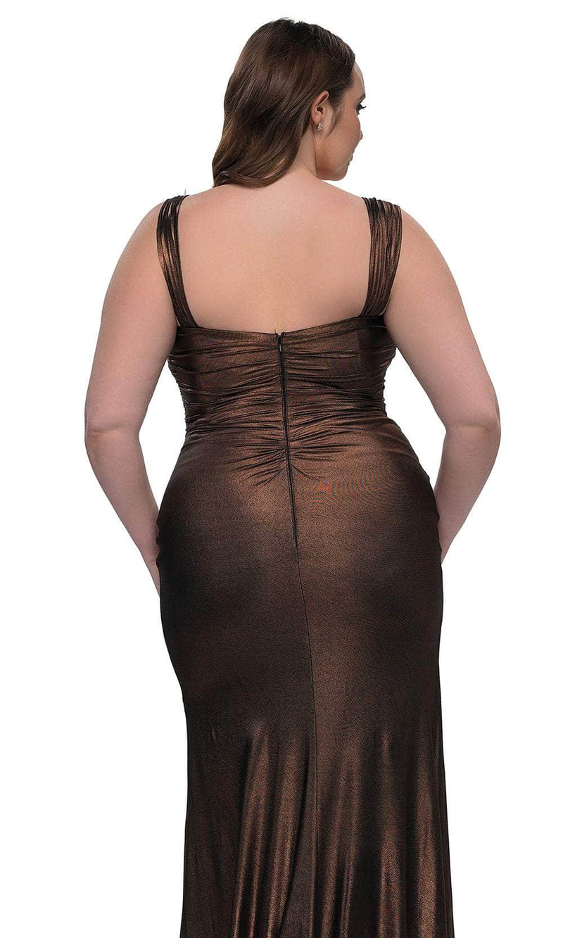 La Femme 32991 Metallic Net Jersey Evening Gown