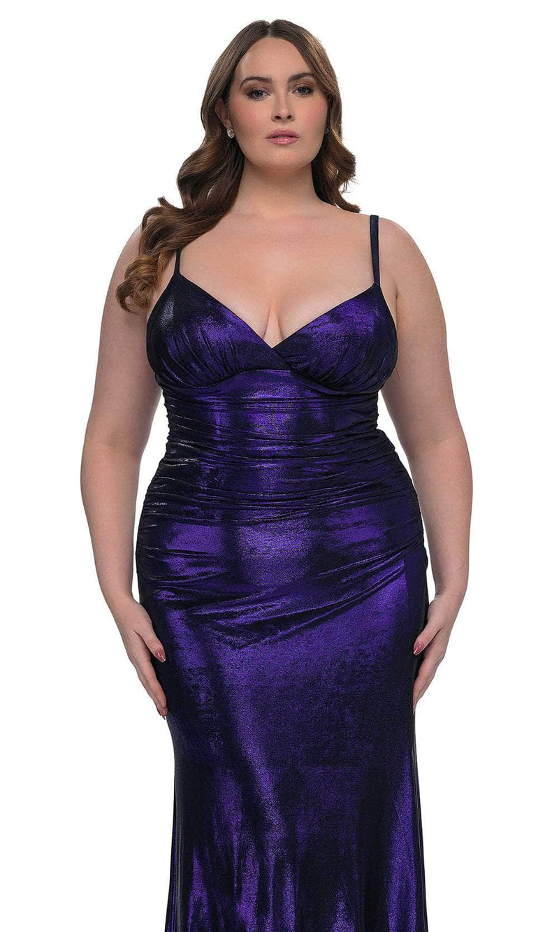 La Femme 33020 Metallic Jersey Evening Gown