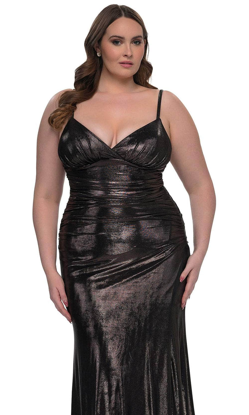 La Femme 33020 Metallic Jersey Evening Gown