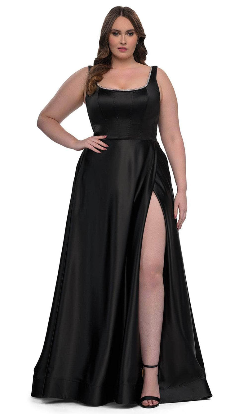 La Femme 33026 Satin A-Line Evening Gown