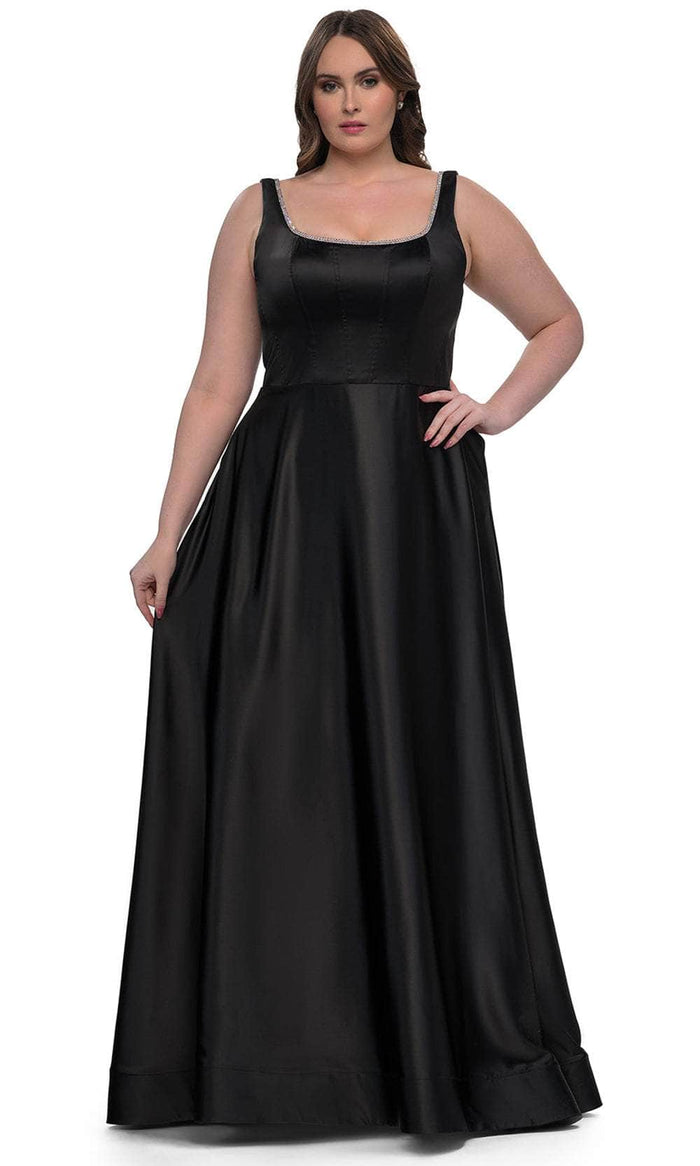 La Femme 33026 Satin A-Line Evening Gown