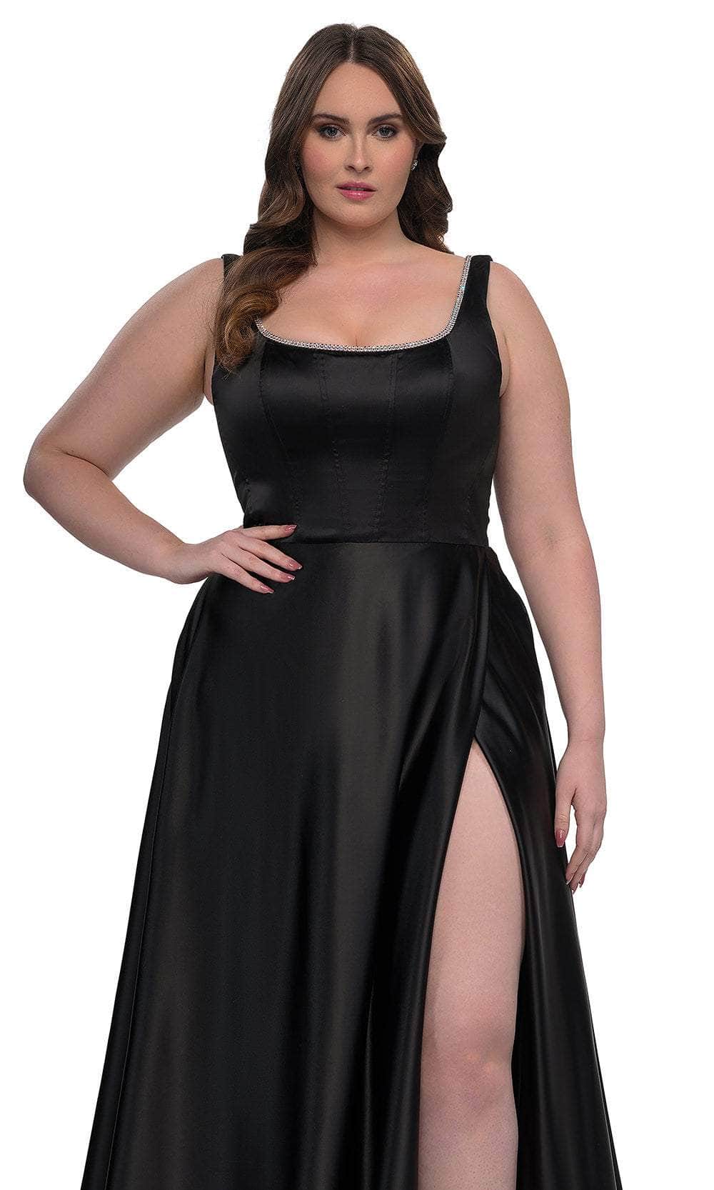 La Femme 33026 Satin A-Line Evening Gown