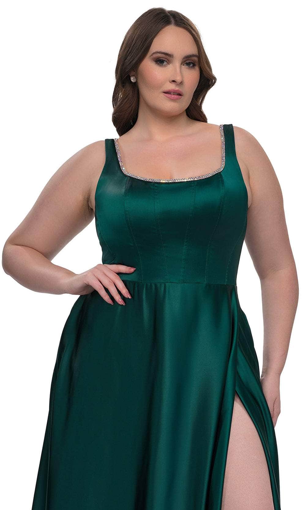 La Femme 33026 Satin A-Line Evening Gown