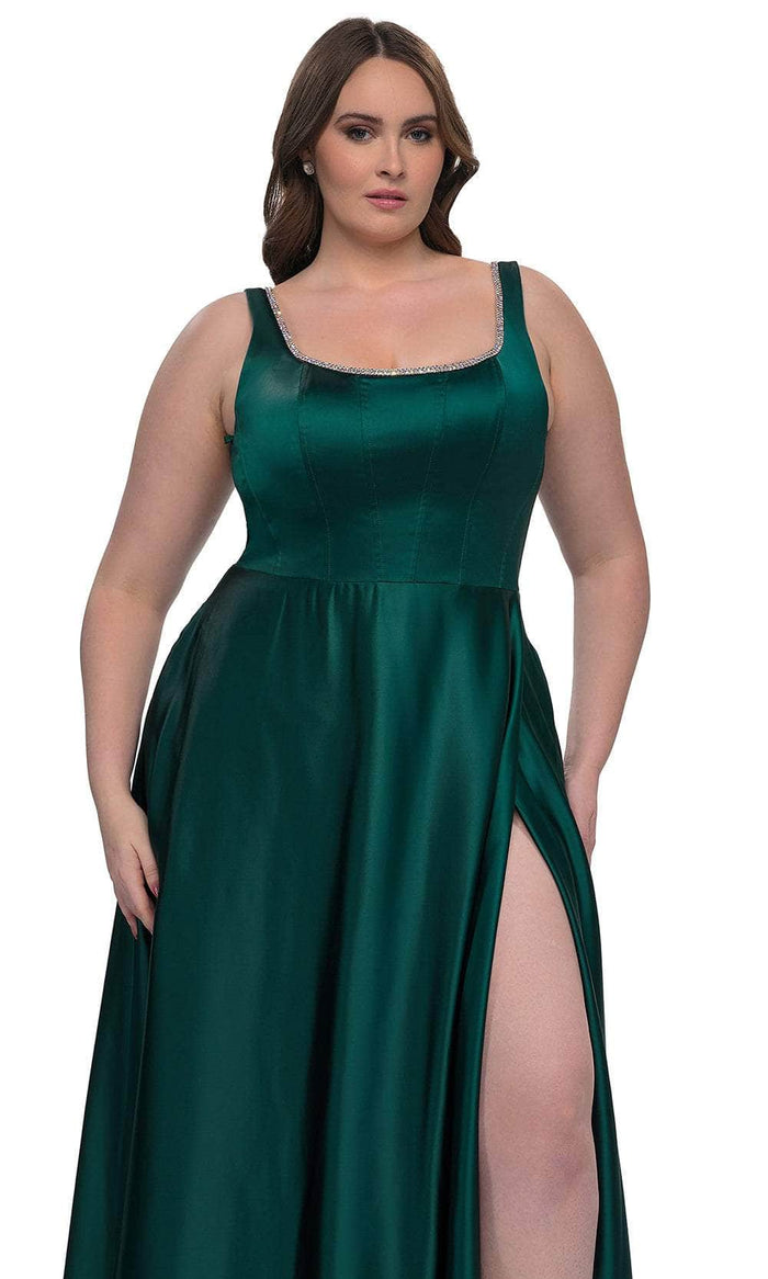 La Femme 33026 Satin A-Line Evening Gown