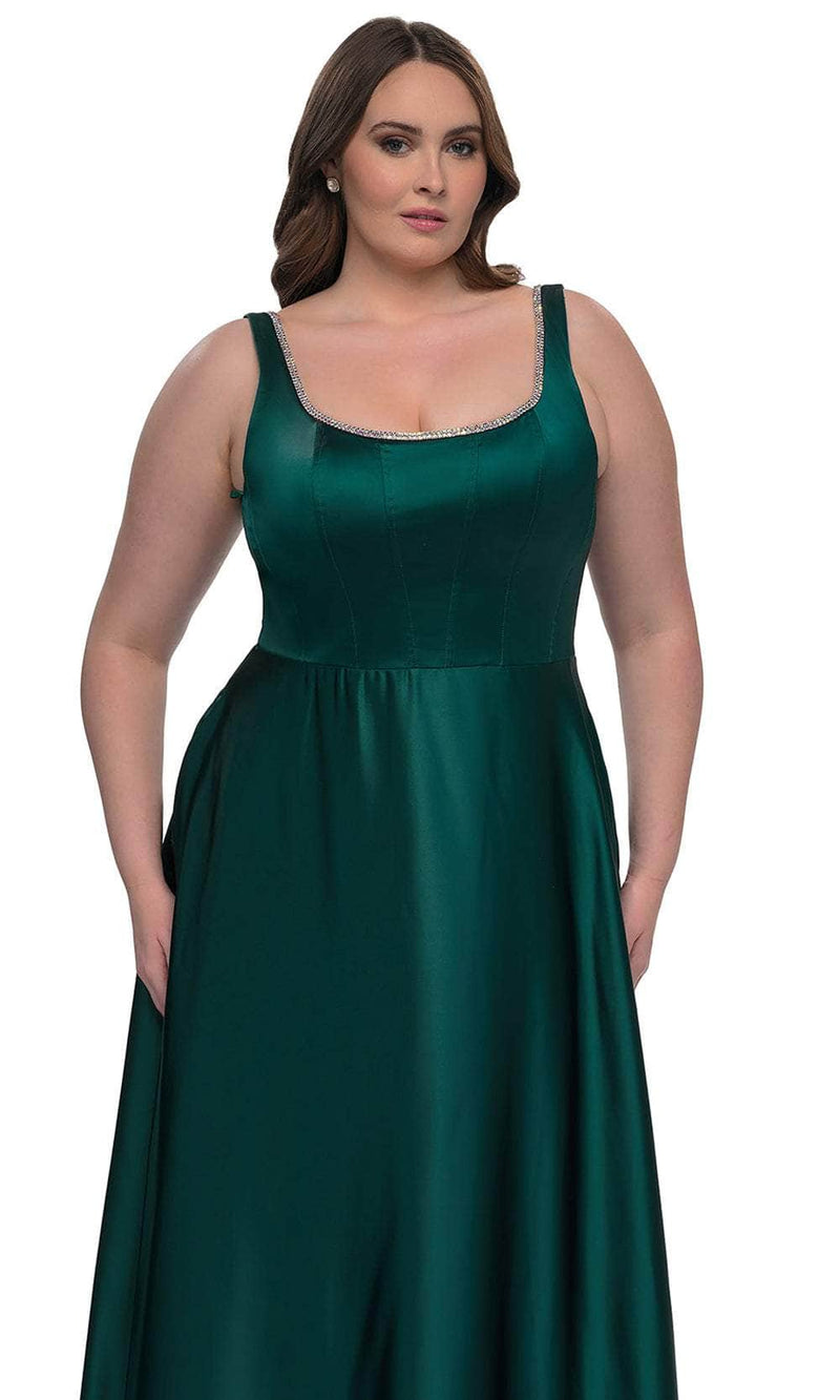 La Femme 33026 Satin A-Line Evening Gown