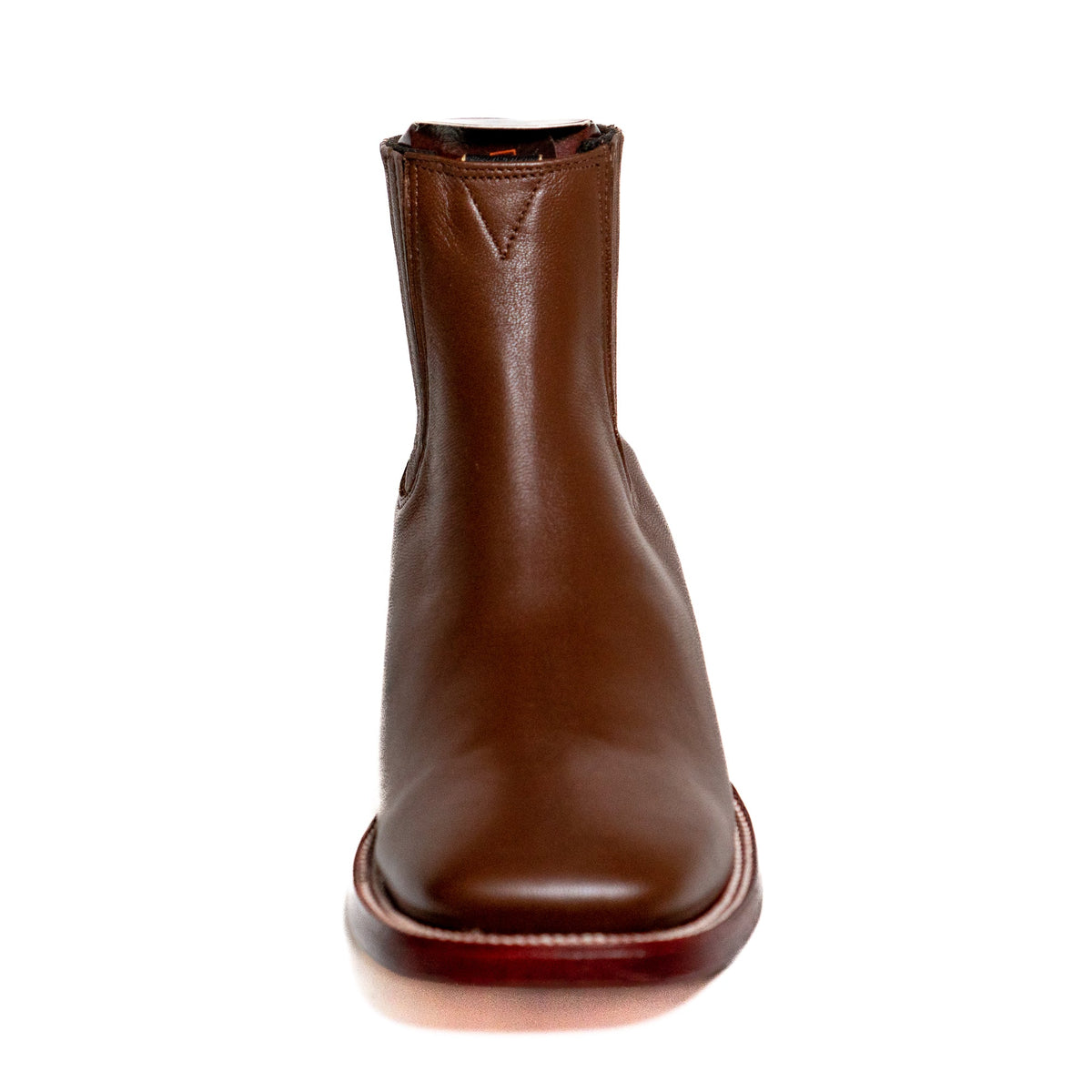 Los Altos Men's Boot Wide Square Toe Deer Light Brown Leather Sole - Deer Light Brown