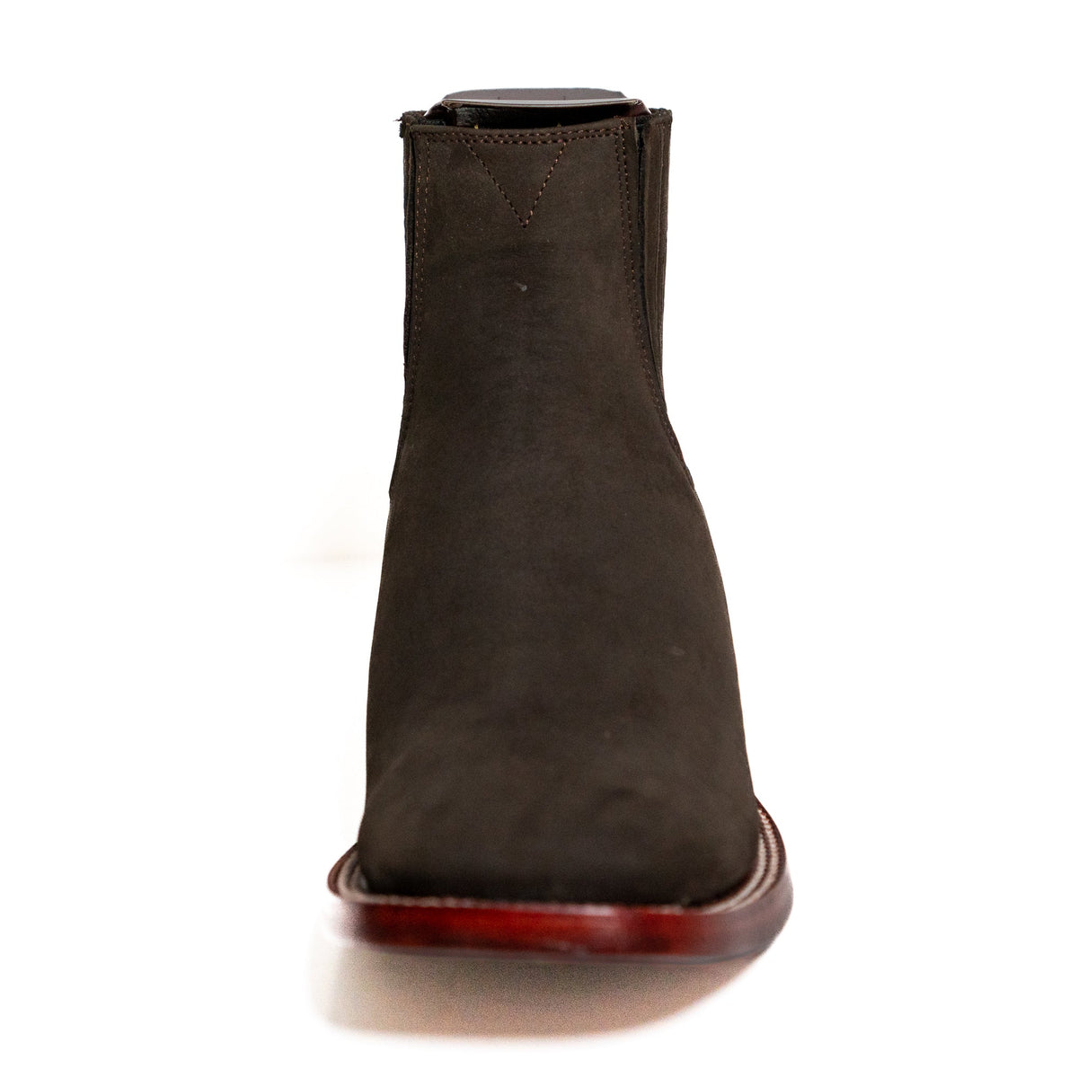 Los Altos Men's Boot Wide Square Toe Nobuck Dark Tabacco (Black) - Nobuck Black