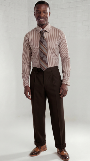 Mens Wide Leg Pants Classic Fit Pleated Pants in Color "Caramel" 20.5 inch bottom Pants come lined to the knee.