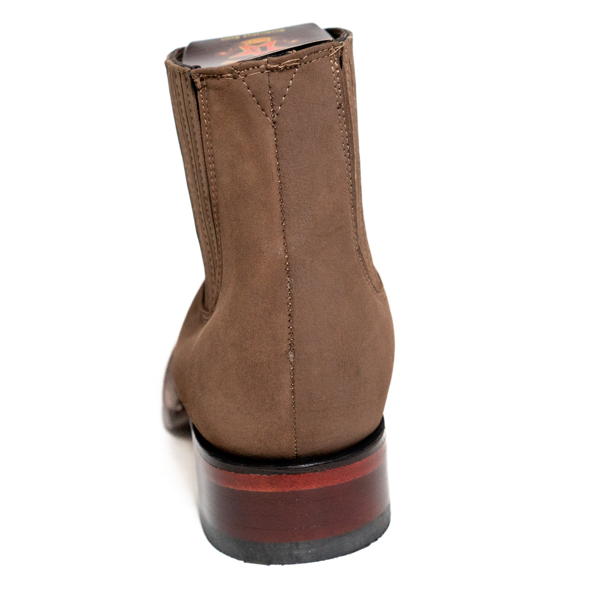 Los Altos Men's Boot Wide Square Toe Nobuck Taupe Leather Sole - Nobuck Taupe
