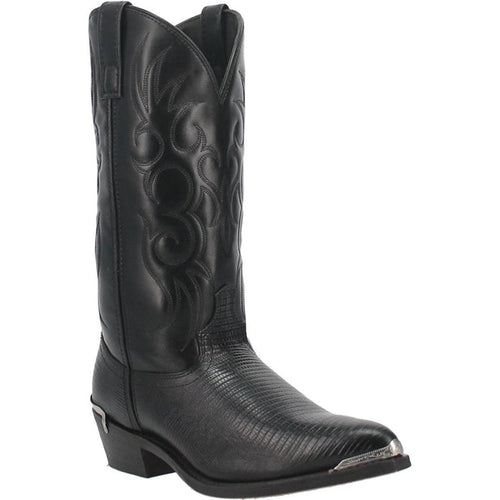 Laredo Men's Atlanta Lizard Print Leather J-Toe Boots - Peanut