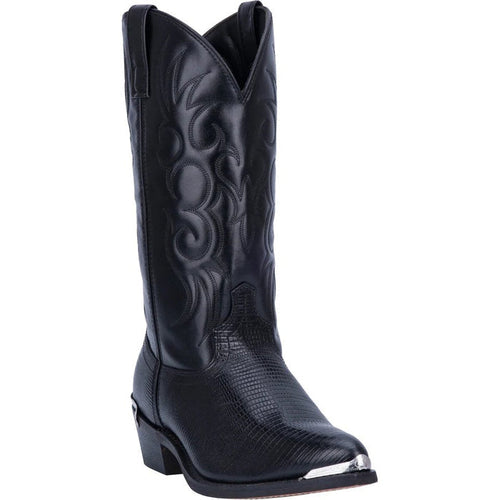Laredo Men's Atlanta Lizard Print Leather J-Toe Boots - Peanut