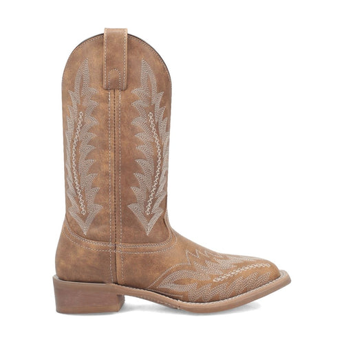 Laredo Women's Cheyenne Broad Square Toe Leather Boots - Tan 5717